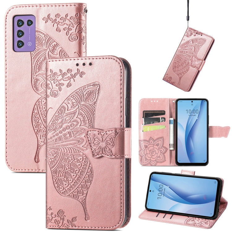 Custodia per telefono in pelle goffrata farfalla amore fiore, For ZTE Libero 5G III, For OPPO Reno9, For Samsung Galaxy A04