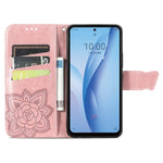 Custodia per telefono in pelle goffrata farfalla amore fiore, For ZTE Libero 5G III, For OPPO Reno9, For Samsung Galaxy A04