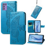 Custodia per telefono in pelle goffrata farfalla amore fiore, For ZTE Libero 5G III, For OPPO Reno9, For Samsung Galaxy A04