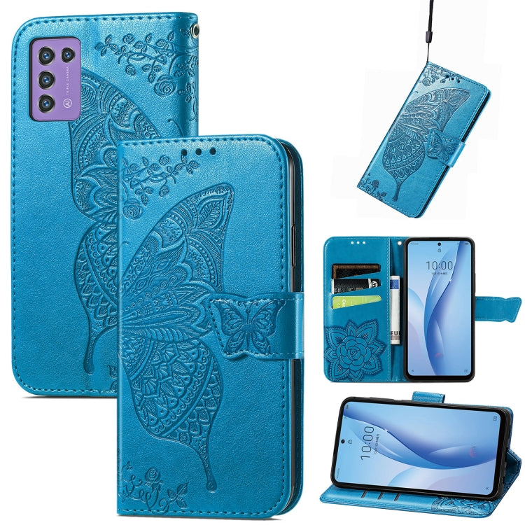 Custodia per telefono in pelle goffrata farfalla amore fiore, For ZTE Libero 5G III, For OPPO Reno9, For Samsung Galaxy A04