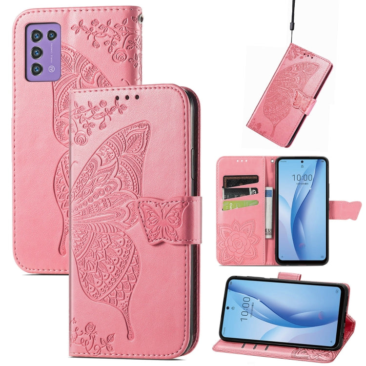 Custodia per telefono in pelle goffrata farfalla amore fiore, For ZTE Libero 5G III, For OPPO Reno9, For Samsung Galaxy A04