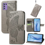 Custodia per telefono in pelle goffrata farfalla amore fiore, For ZTE Libero 5G III, For OPPO Reno9, For Samsung Galaxy A04