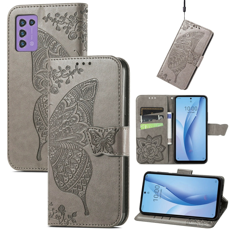 Custodia per telefono in pelle goffrata farfalla amore fiore, For ZTE Libero 5G III, For OPPO Reno9, For Samsung Galaxy A04