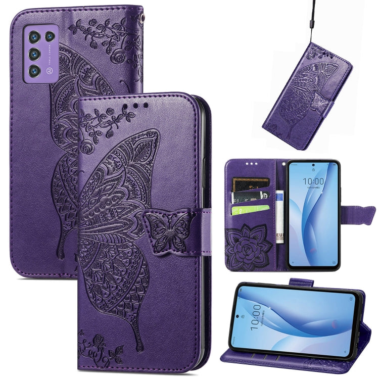 Custodia per telefono in pelle goffrata farfalla amore fiore, For ZTE Libero 5G III, For OPPO Reno9, For Samsung Galaxy A04