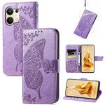 Custodia per telefono in pelle goffrata farfalla amore fiore, For ZTE Libero 5G III, For OPPO Reno9, For Samsung Galaxy A04