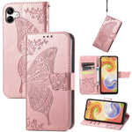 Custodia per telefono in pelle goffrata farfalla amore fiore, For ZTE Libero 5G III, For OPPO Reno9, For Samsung Galaxy A04