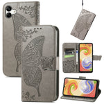 Custodia per telefono in pelle goffrata farfalla amore fiore, For ZTE Libero 5G III, For OPPO Reno9, For Samsung Galaxy A04