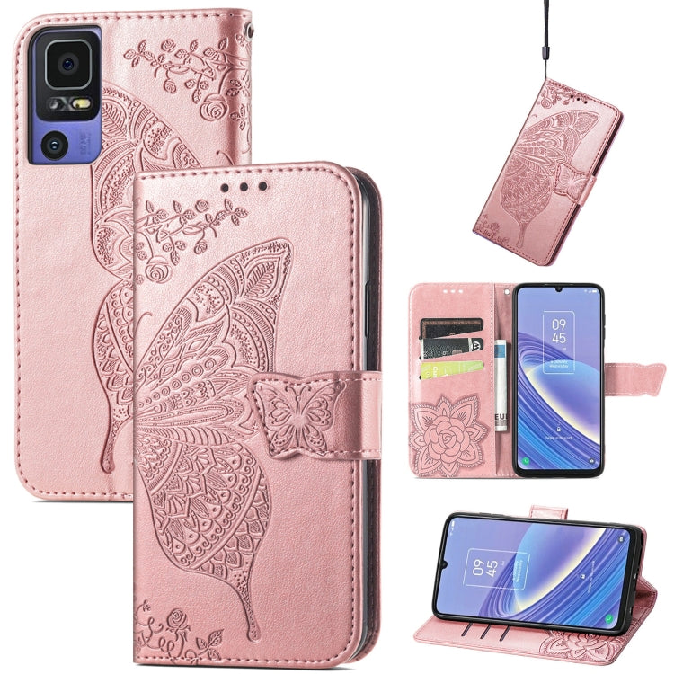 Custodia per telefono in pelle goffrata farfalla amore fiore, For TCL 40 SE, For Tecno Pova 3, For Tecno Spark 9 Pro
