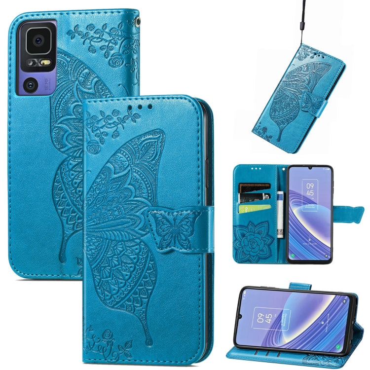 Custodia per telefono in pelle goffrata farfalla amore fiore, For TCL 40 SE, For Tecno Pova 3, For Tecno Spark 9 Pro