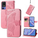 Custodia per telefono in pelle goffrata farfalla amore fiore, For TCL 40 SE, For Tecno Pova 3, For Tecno Spark 9 Pro