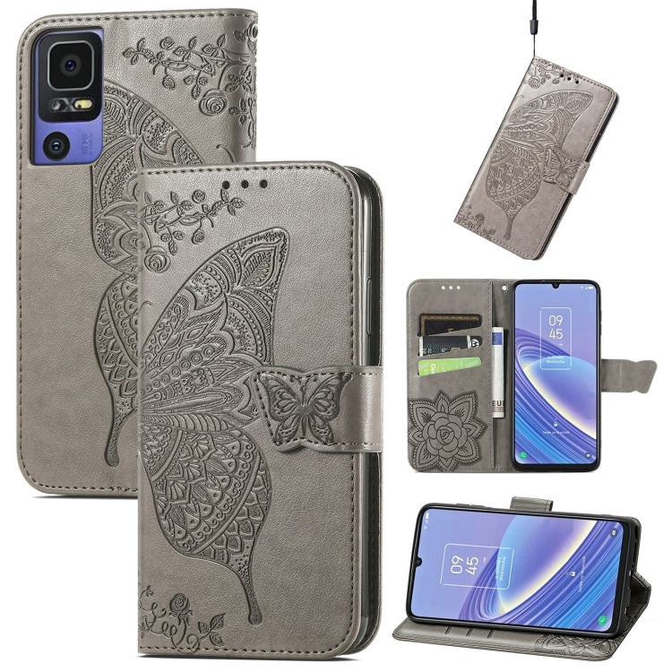 Custodia per telefono in pelle goffrata farfalla amore fiore, For TCL 40 SE, For Tecno Pova 3, For Tecno Spark 9 Pro