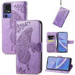 Custodia per telefono in pelle goffrata farfalla amore fiore, For TCL 40 SE, For Tecno Pova 3, For Tecno Spark 9 Pro