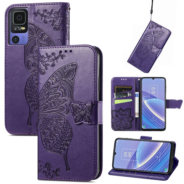Custodia per telefono in pelle goffrata farfalla amore fiore, For TCL 40 SE, For Tecno Pova 3, For Tecno Spark 9 Pro