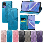 Custodia per telefono in pelle goffrata farfalla amore fiore, For TCL 40 SE, For Tecno Pova 3, For Tecno Spark 9 Pro