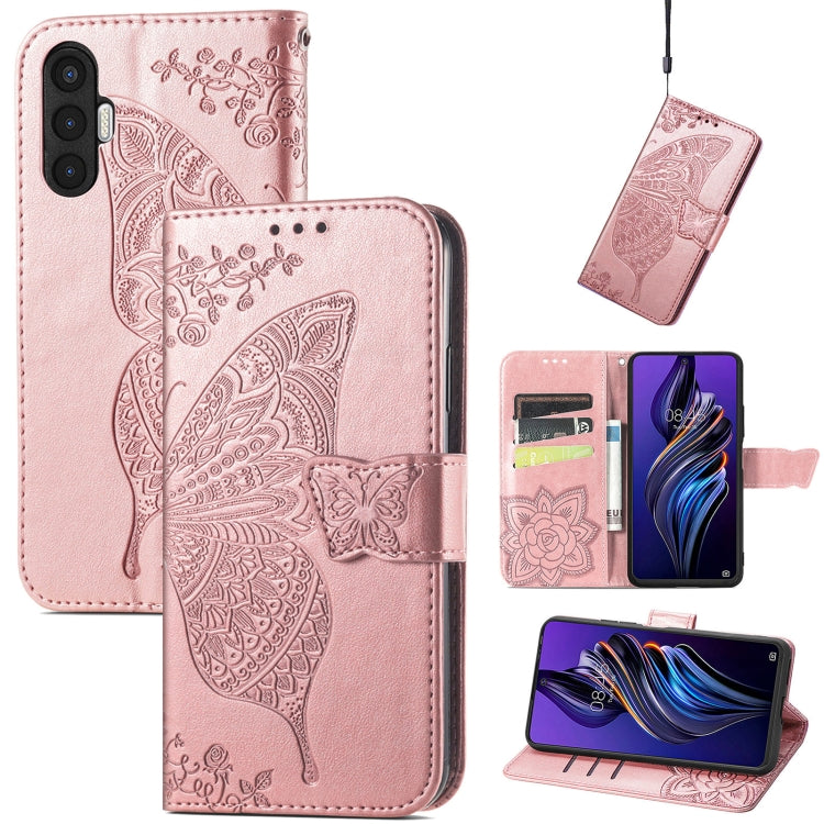 Custodia per telefono in pelle goffrata farfalla amore fiore, For TCL 40 SE, For Tecno Pova 3, For Tecno Spark 9 Pro