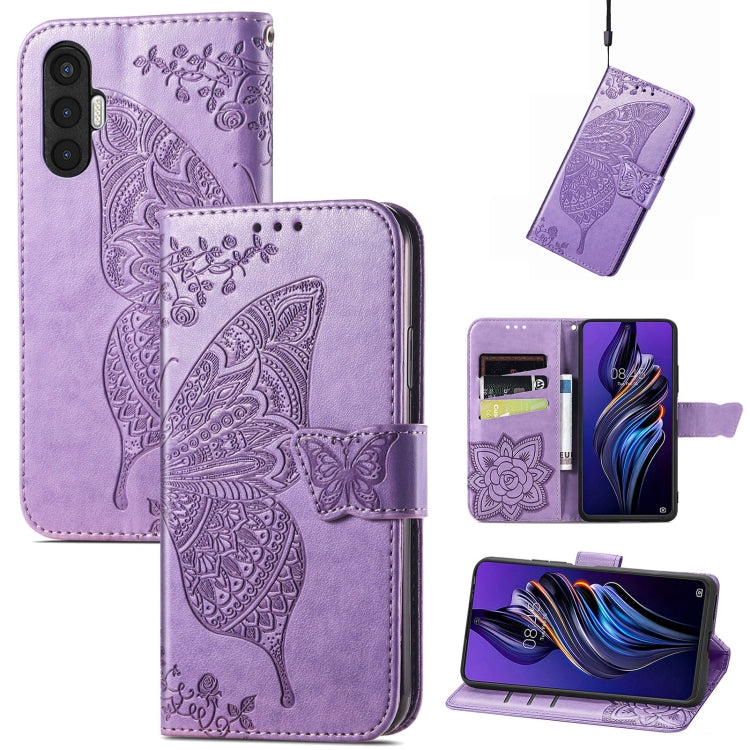 Custodia per telefono in pelle goffrata farfalla amore fiore, For TCL 40 SE, For Tecno Pova 3, For Tecno Spark 9 Pro