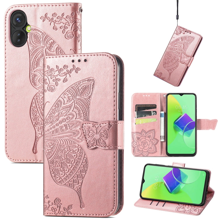 Custodia per telefono in pelle goffrata farfalla amore fiore, For TCL 40 SE, For Tecno Pova 3, For Tecno Spark 9 Pro