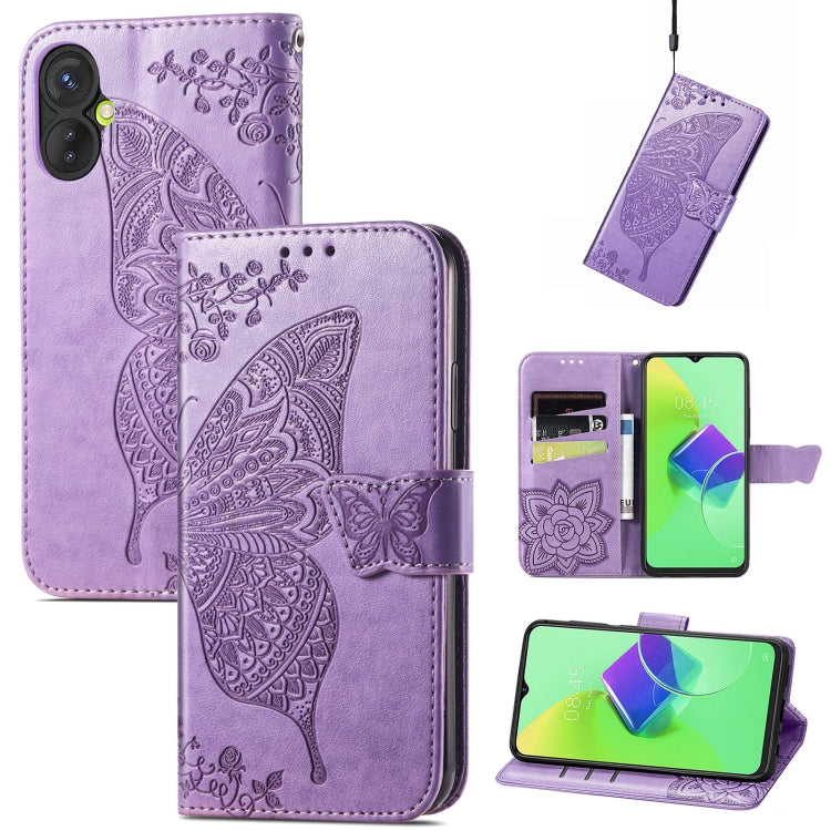 Custodia per telefono in pelle goffrata farfalla amore fiore, For TCL 40 SE, For Tecno Pova 3, For Tecno Spark 9 Pro
