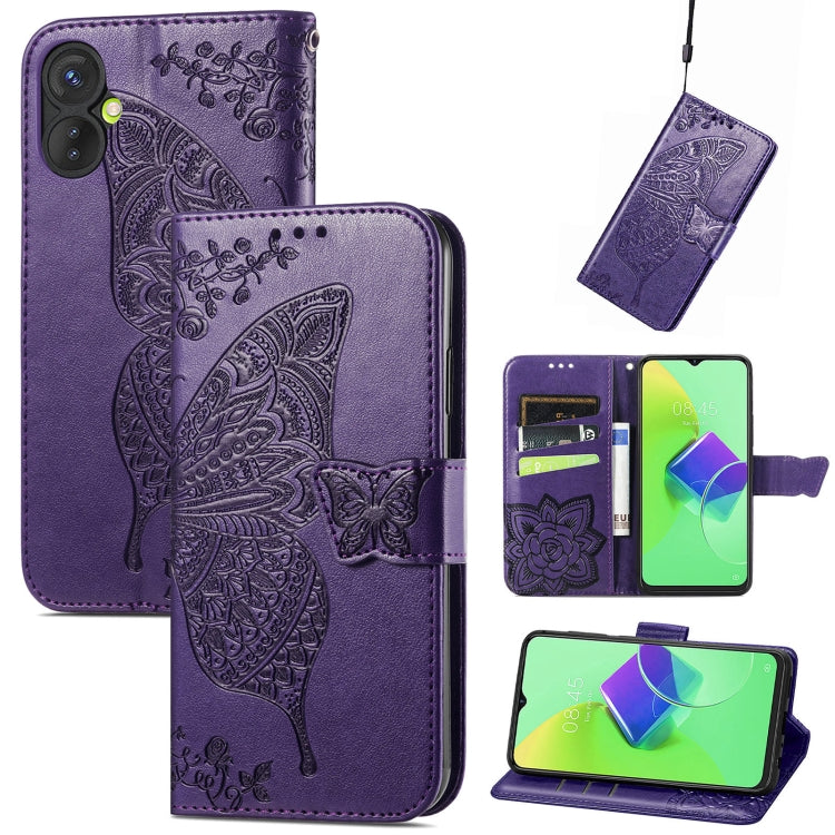 Custodia per telefono in pelle goffrata farfalla amore fiore, For TCL 40 SE, For Tecno Pova 3, For Tecno Spark 9 Pro