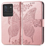 Custodia per telefono in pelle goffrata farfalla amore fiore, For vivo iQOO Neo 6, For ZTE Blade V40s, For Google Pixel 7A