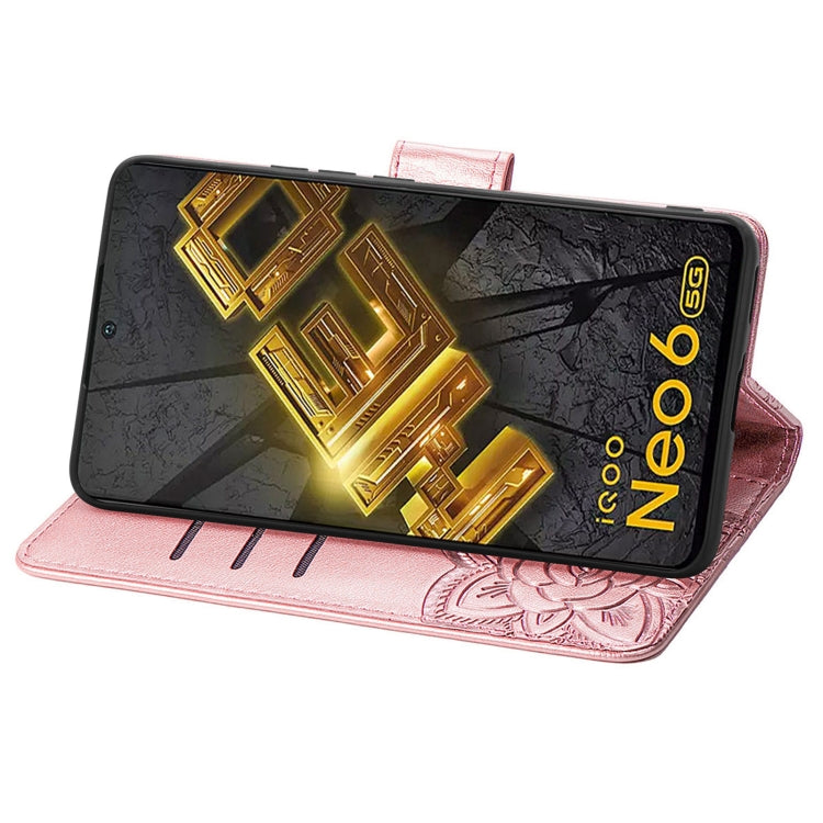 Custodia per telefono in pelle goffrata farfalla amore fiore, For vivo iQOO Neo 6, For ZTE Blade V40s, For Google Pixel 7A