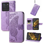 Custodia per telefono in pelle goffrata farfalla amore fiore, For vivo iQOO Neo 6, For ZTE Blade V40s, For Google Pixel 7A