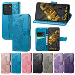 Custodia per telefono in pelle goffrata farfalla amore fiore, For vivo iQOO Neo 6, For ZTE Blade V40s, For Google Pixel 7A