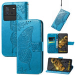 Custodia per telefono in pelle goffrata farfalla amore fiore, For vivo iQOO Neo 6, For ZTE Blade V40s, For Google Pixel 7A