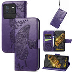 Custodia per telefono in pelle goffrata farfalla amore fiore, For vivo iQOO Neo 6, For ZTE Blade V40s, For Google Pixel 7A