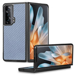 Cover posteriore in pelle con texture in fibra di carbonio, For Honor Magic Vs, For OPPO Find N2 Flip, For OPPO Find N2, For Google Pixel Fold
