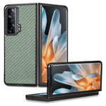 Cover posteriore in pelle con texture in fibra di carbonio, For Honor Magic Vs, For OPPO Find N2 Flip, For OPPO Find N2, For Google Pixel Fold