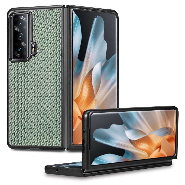 Cover posteriore in pelle con texture in fibra di carbonio, For Honor Magic Vs, For OPPO Find N2 Flip, For OPPO Find N2, For Google Pixel Fold