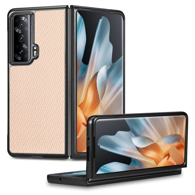 Cover posteriore in pelle con texture in fibra di carbonio, For Honor Magic Vs, For OPPO Find N2 Flip, For OPPO Find N2, For Google Pixel Fold