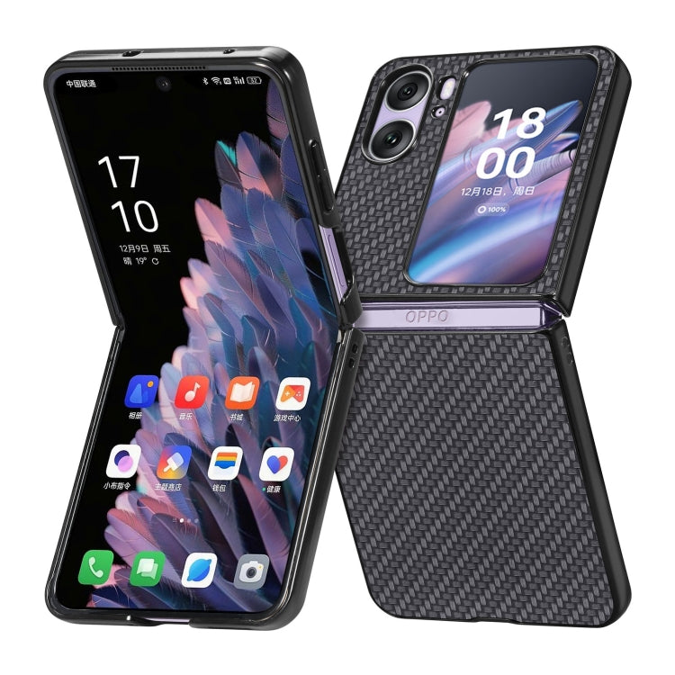 Cover posteriore in pelle con texture in fibra di carbonio, For Honor Magic Vs, For OPPO Find N2 Flip, For OPPO Find N2, For Google Pixel Fold