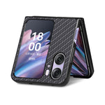 Cover posteriore in pelle con texture in fibra di carbonio, For Honor Magic Vs, For OPPO Find N2 Flip, For OPPO Find N2, For Google Pixel Fold