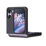 Cover posteriore in pelle con texture in fibra di carbonio, For Honor Magic Vs, For OPPO Find N2 Flip, For OPPO Find N2, For Google Pixel Fold