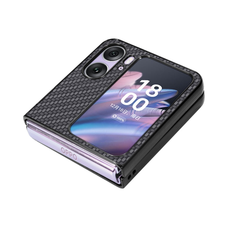 Cover posteriore in pelle con texture in fibra di carbonio, For Honor Magic Vs, For OPPO Find N2 Flip, For OPPO Find N2, For Google Pixel Fold