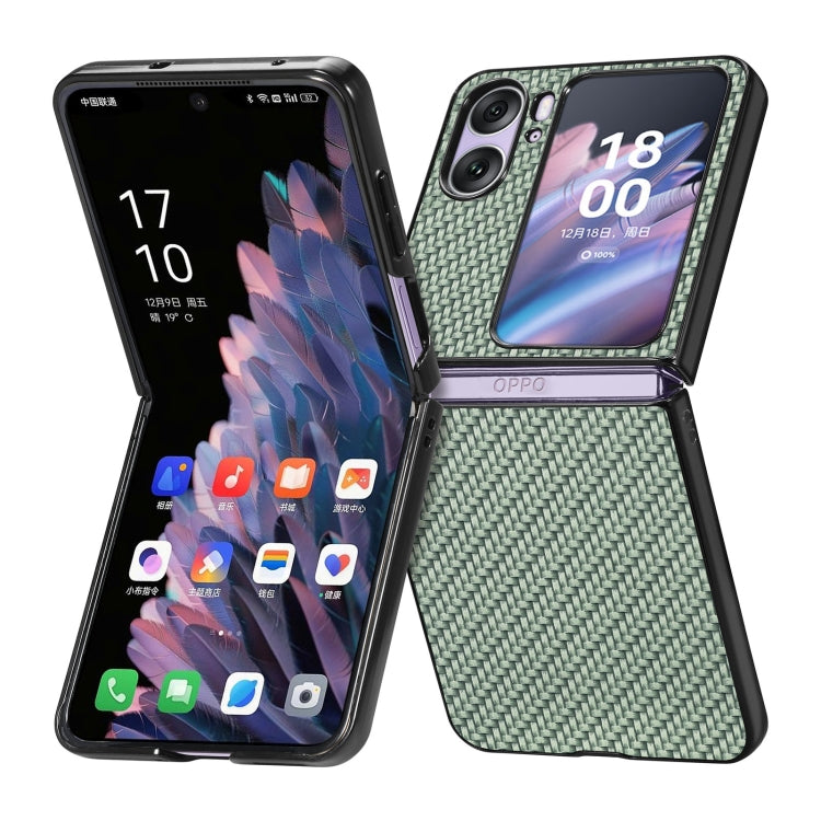 Cover posteriore in pelle con texture in fibra di carbonio, For Honor Magic Vs, For OPPO Find N2 Flip, For OPPO Find N2, For Google Pixel Fold
