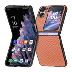 Cover posteriore in pelle con texture in fibra di carbonio, For Honor Magic Vs, For OPPO Find N2 Flip, For OPPO Find N2, For Google Pixel Fold