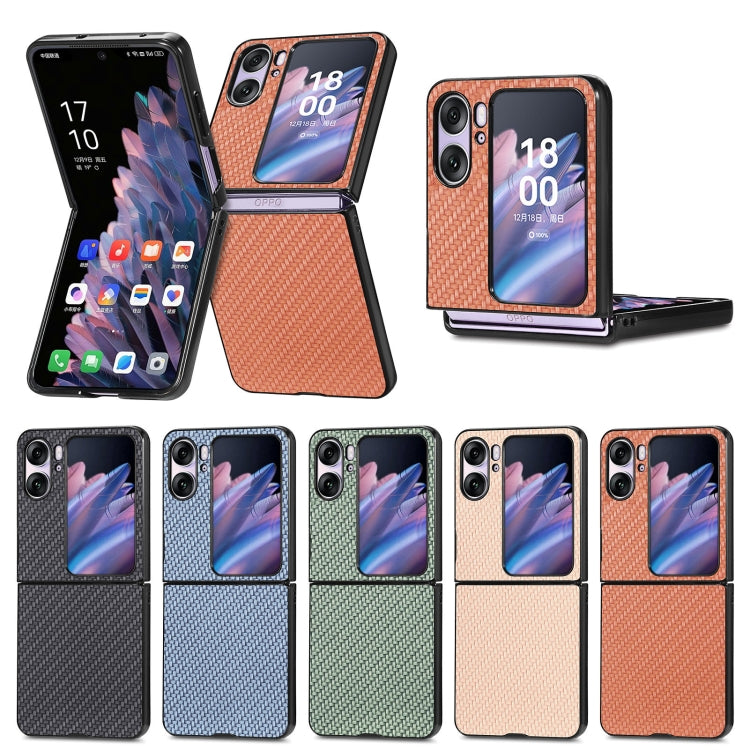 Cover posteriore in pelle con texture in fibra di carbonio, For Honor Magic Vs, For OPPO Find N2 Flip, For OPPO Find N2, For Google Pixel Fold