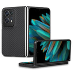 Cover posteriore in pelle con texture in fibra di carbonio, For Honor Magic Vs, For OPPO Find N2 Flip, For OPPO Find N2, For Google Pixel Fold