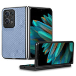 Cover posteriore in pelle con texture in fibra di carbonio, For Honor Magic Vs, For OPPO Find N2 Flip, For OPPO Find N2, For Google Pixel Fold