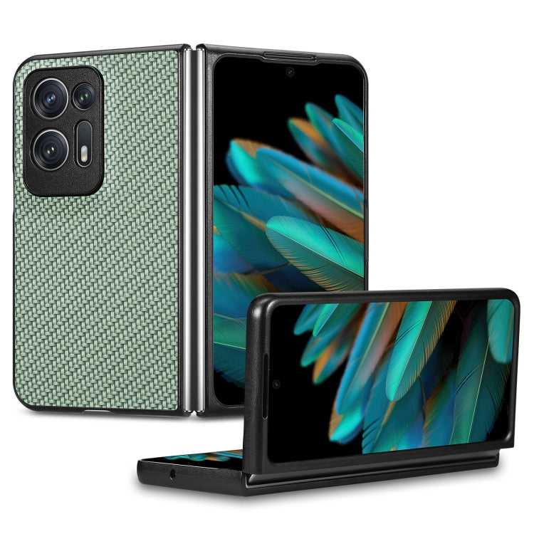 Cover posteriore in pelle con texture in fibra di carbonio, For Honor Magic Vs, For OPPO Find N2 Flip, For OPPO Find N2, For Google Pixel Fold