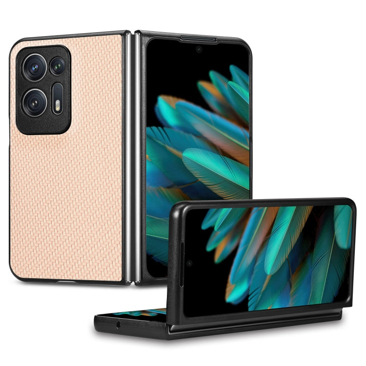 Cover posteriore in pelle con texture in fibra di carbonio, For Honor Magic Vs, For OPPO Find N2 Flip, For OPPO Find N2, For Google Pixel Fold