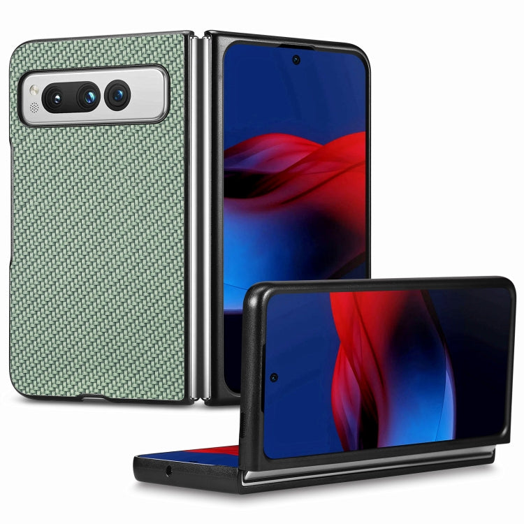 Cover posteriore in pelle con texture in fibra di carbonio, For Honor Magic Vs, For OPPO Find N2 Flip, For OPPO Find N2, For Google Pixel Fold