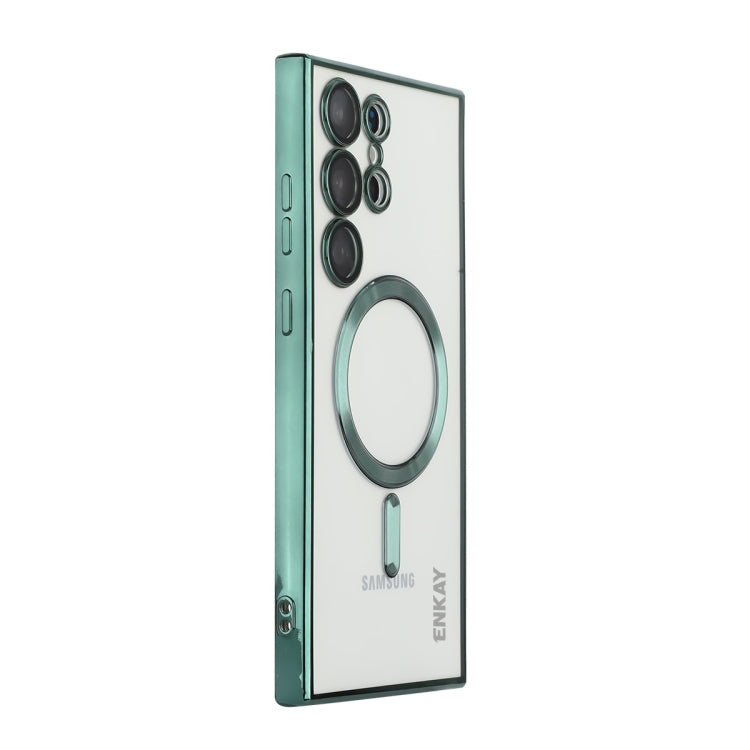 Per Samsung Galaxy S22 Ultra 5G ENKAY Custodia per telefono in TPU antiurto MagSafe elettrolitico con pellicola per lenti, For Samsung Galaxy S22 Ultra 5G