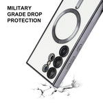 Per Samsung Galaxy S22 Ultra 5G ENKAY Custodia per telefono in TPU antiurto MagSafe elettrolitico con pellicola per lenti, For Samsung Galaxy S22 Ultra 5G
