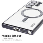 Per Samsung Galaxy S22 Ultra 5G ENKAY Custodia per telefono in TPU antiurto MagSafe elettrolitico con pellicola per lenti, For Samsung Galaxy S22 Ultra 5G