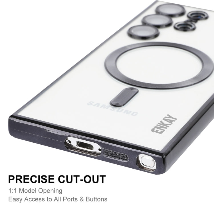 Per Samsung Galaxy S23 Ultra 5G ENKAY Custodia per telefono in TPU antiurto MagSafe elettrolitico con pellicola per lenti, For Samsung Galaxy S23 Ultra 5G