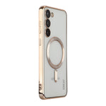 Per Samsung Galaxy S23 ENKAY Magnete Hat-Prince Custodia trasparente sottile Custodia protettiva antiurto elettrolitica per fotocamera, For Samsung Galaxy S23 5G